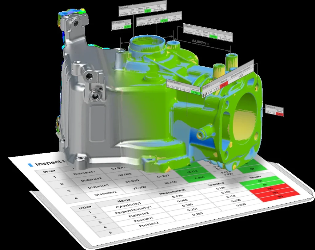 Résultat de numérisation 3D avec FreeScan Trak Nova Series