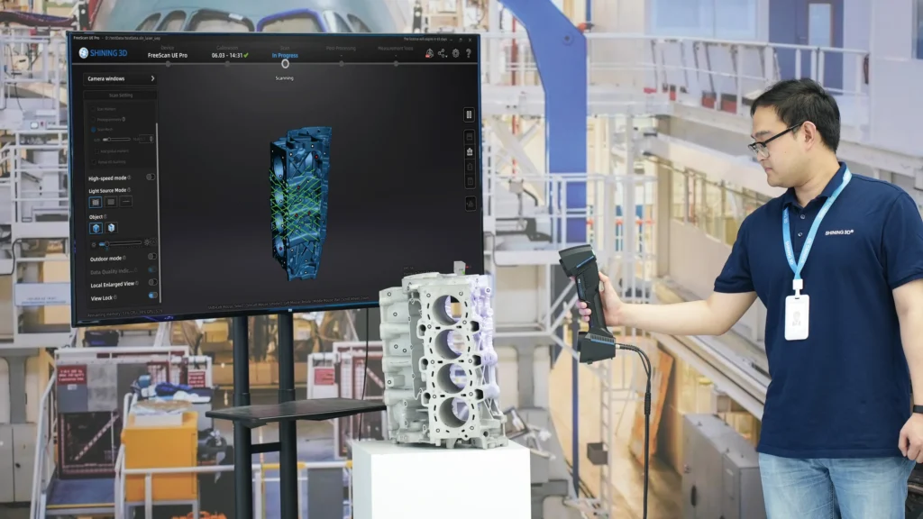 FreeScan UE Pro en application de métrologie 3D